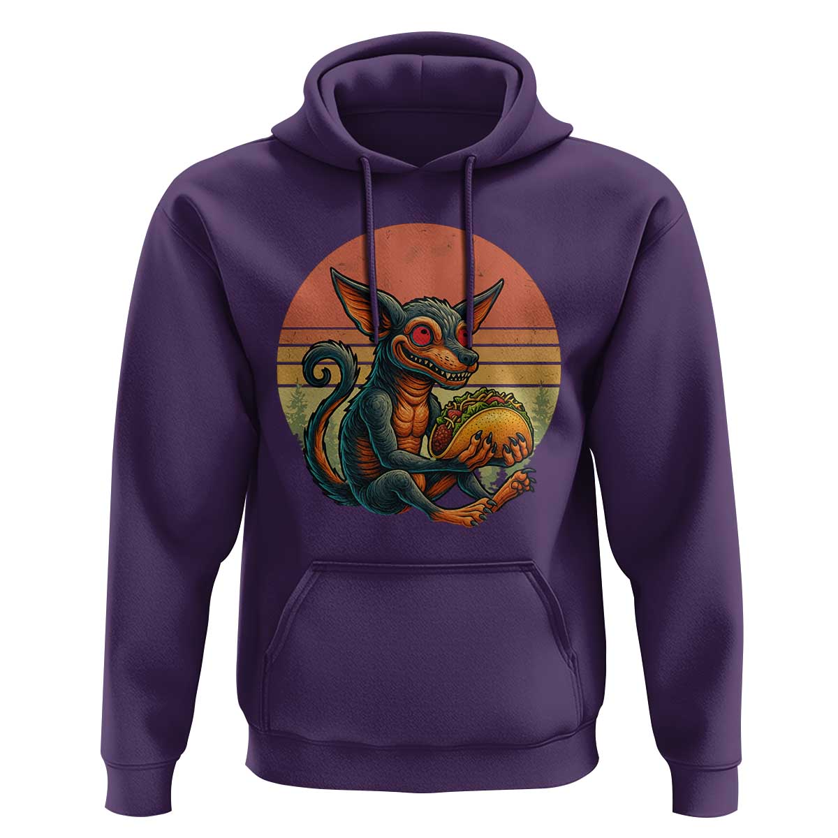 Funny Chupacabra Eat Tacos Cryptid Gift Hoodie - Wonder Print Shop