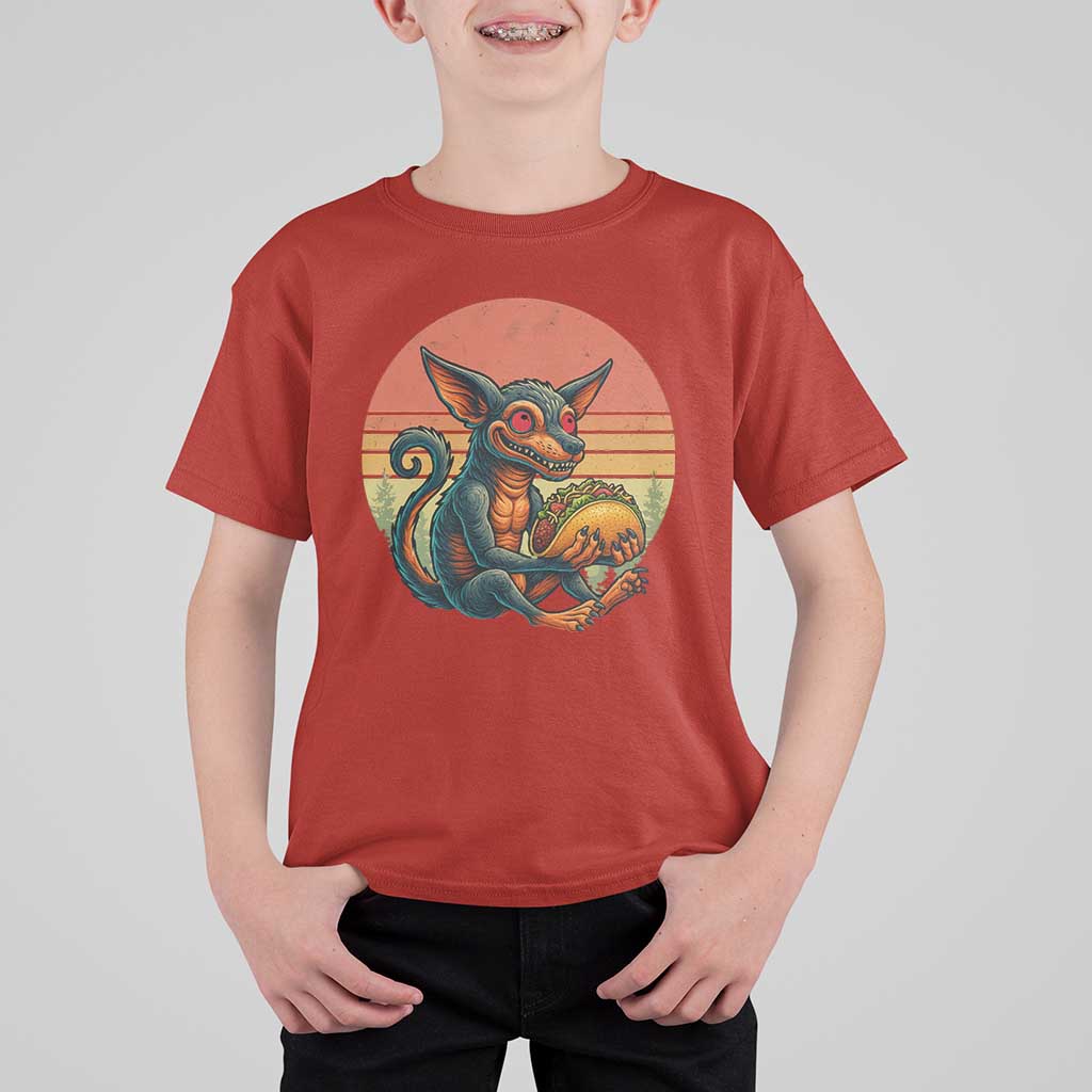 Funny Chupacabra Eat Tacos Cryptid Gift T Shirt For Kid - Wonder Print Shop