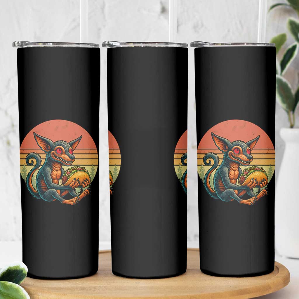 Funny Chupacabra Eat Tacos Cryptid Gift Skinny Tumbler