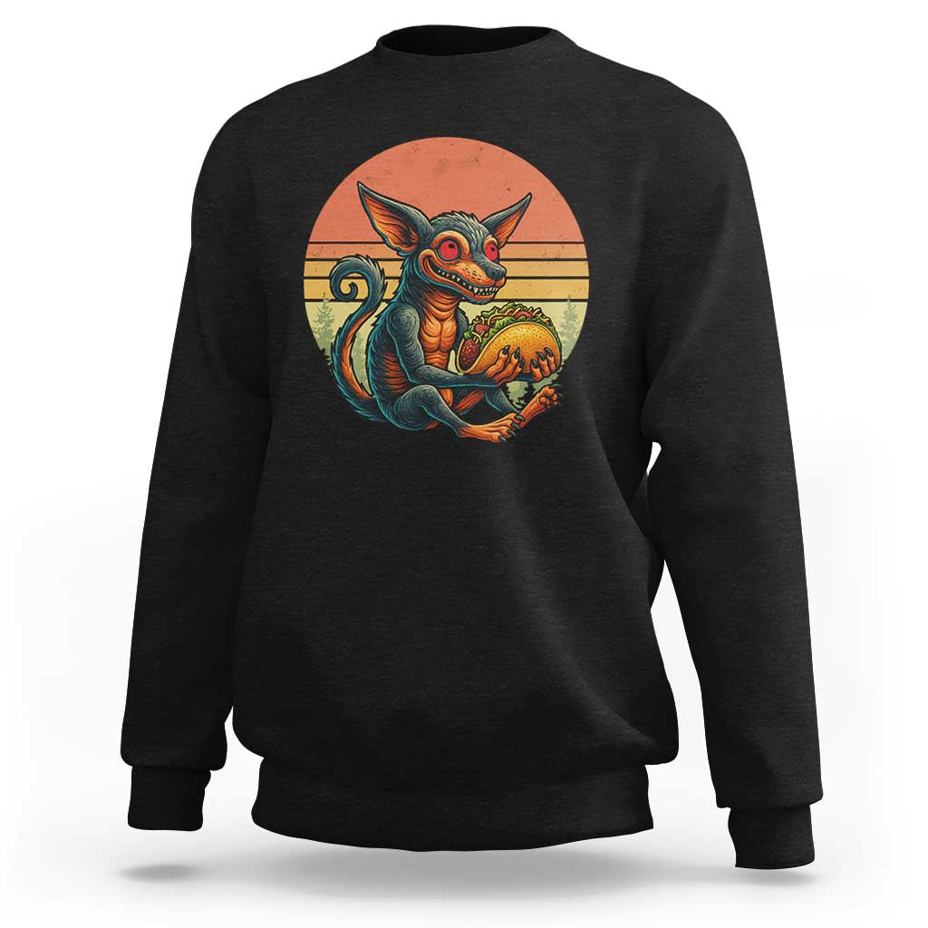Funny Chupacabra Eat Tacos Cryptid Gift Sweatshirt - Wonder Print Shop