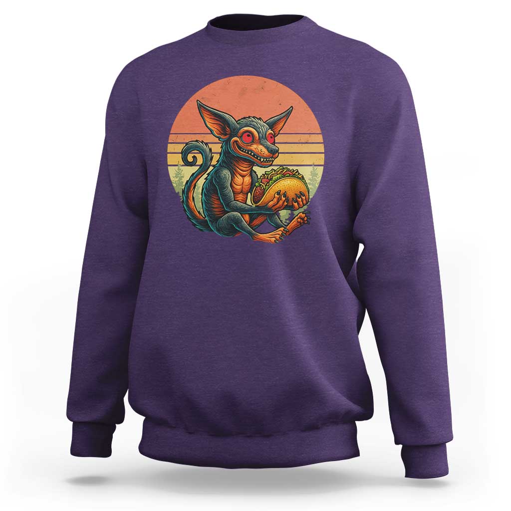 Funny Chupacabra Eat Tacos Cryptid Gift Sweatshirt - Wonder Print Shop