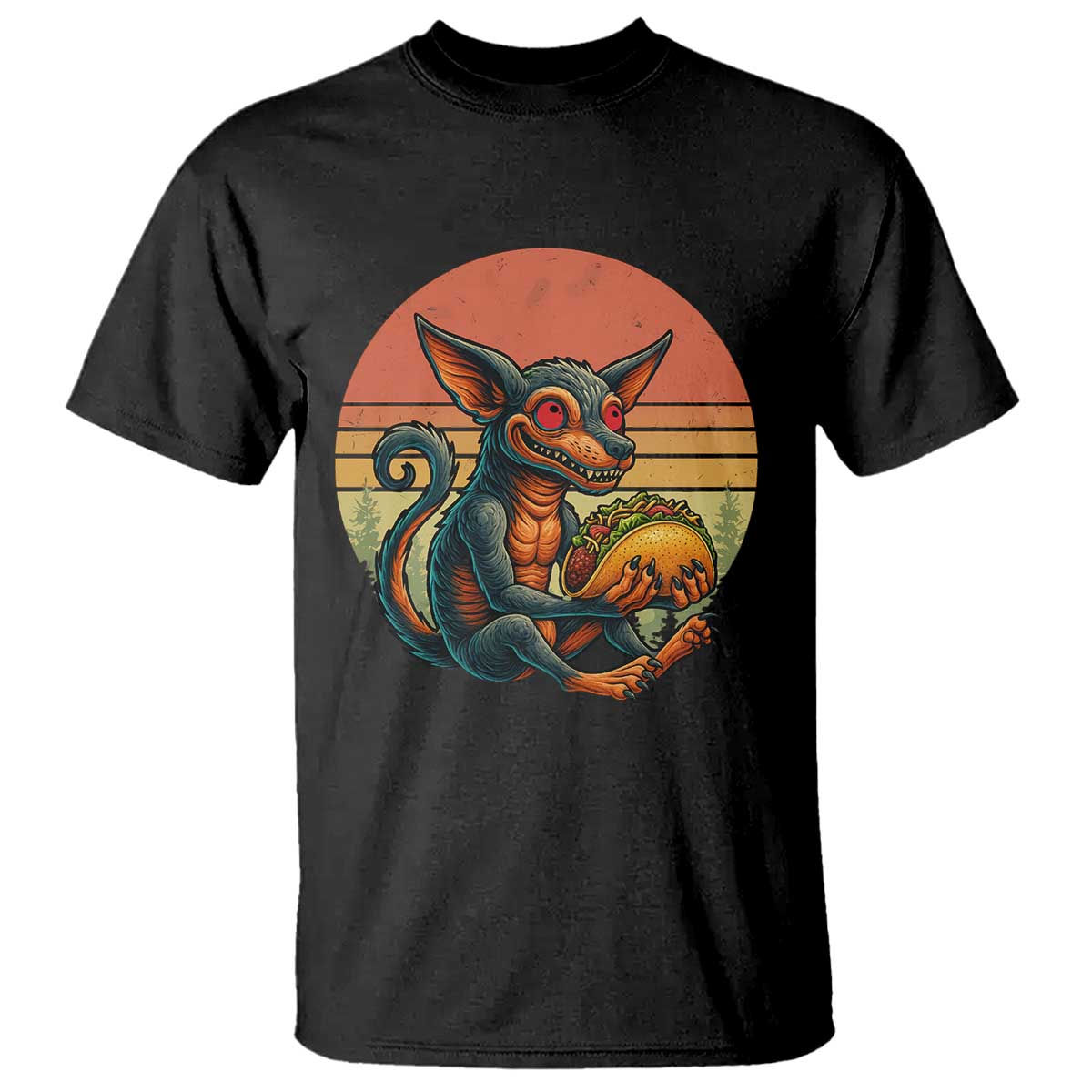 Funny Chupacabra Eat Tacos Cryptid Gift T Shirt - Wonder Print Shop