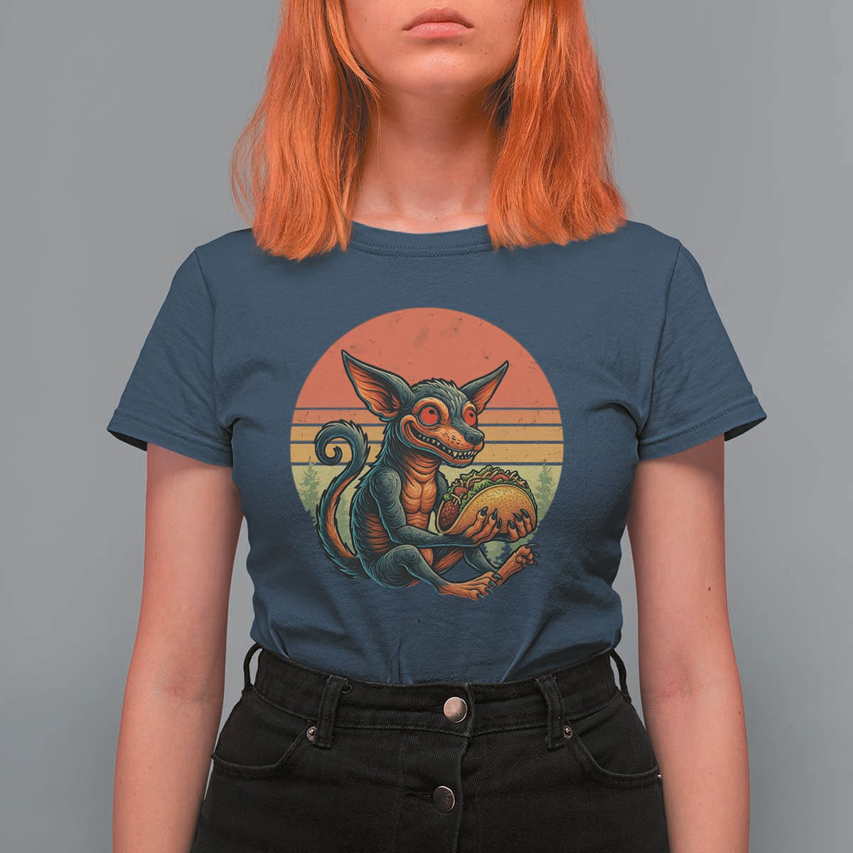 Funny Chupacabra Eat Tacos Cryptid Gift T Shirt For Women - Wonder Print Shop