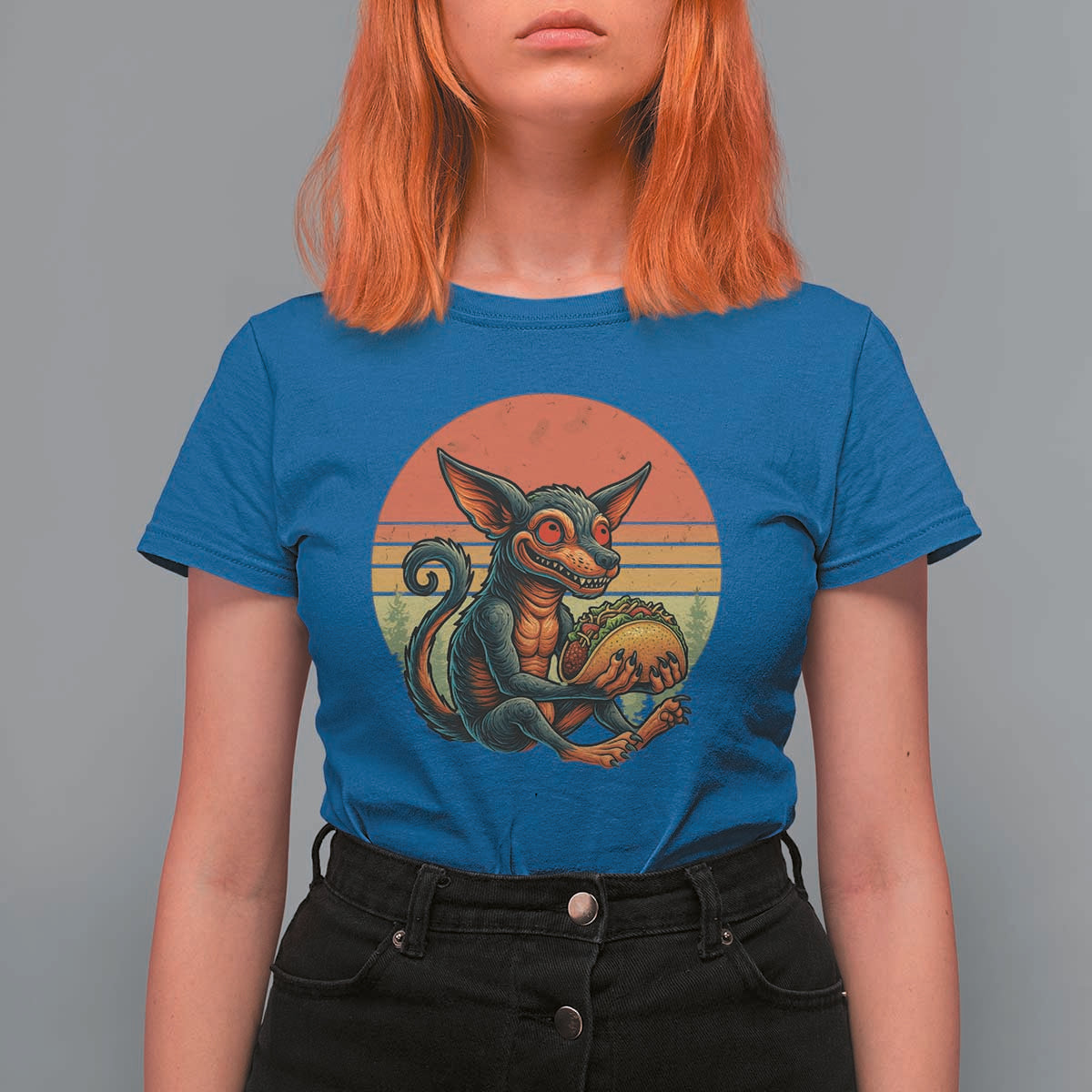 Funny Chupacabra Eat Tacos Cryptid Gift T Shirt For Women - Wonder Print Shop