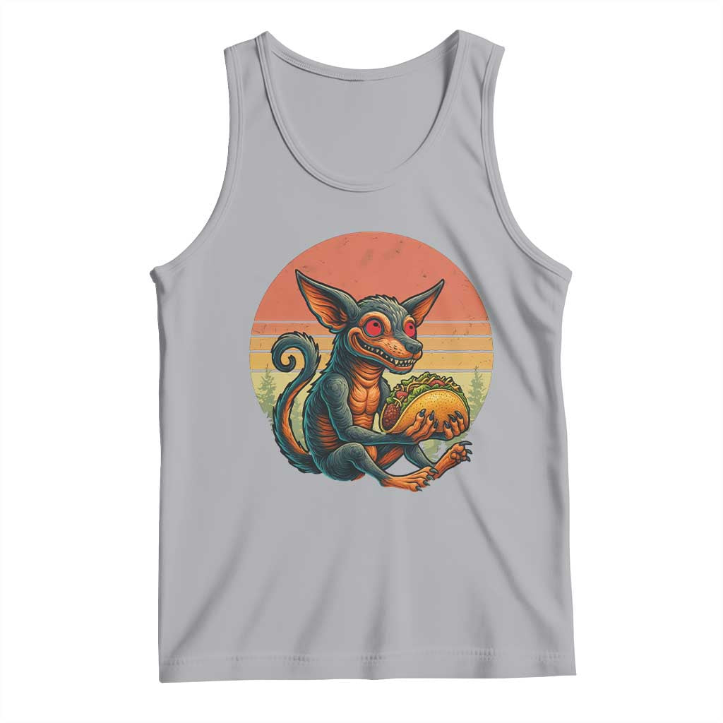 Funny Chupacabra Eat Tacos Cryptid Gift Tank Top - Wonder Print Shop