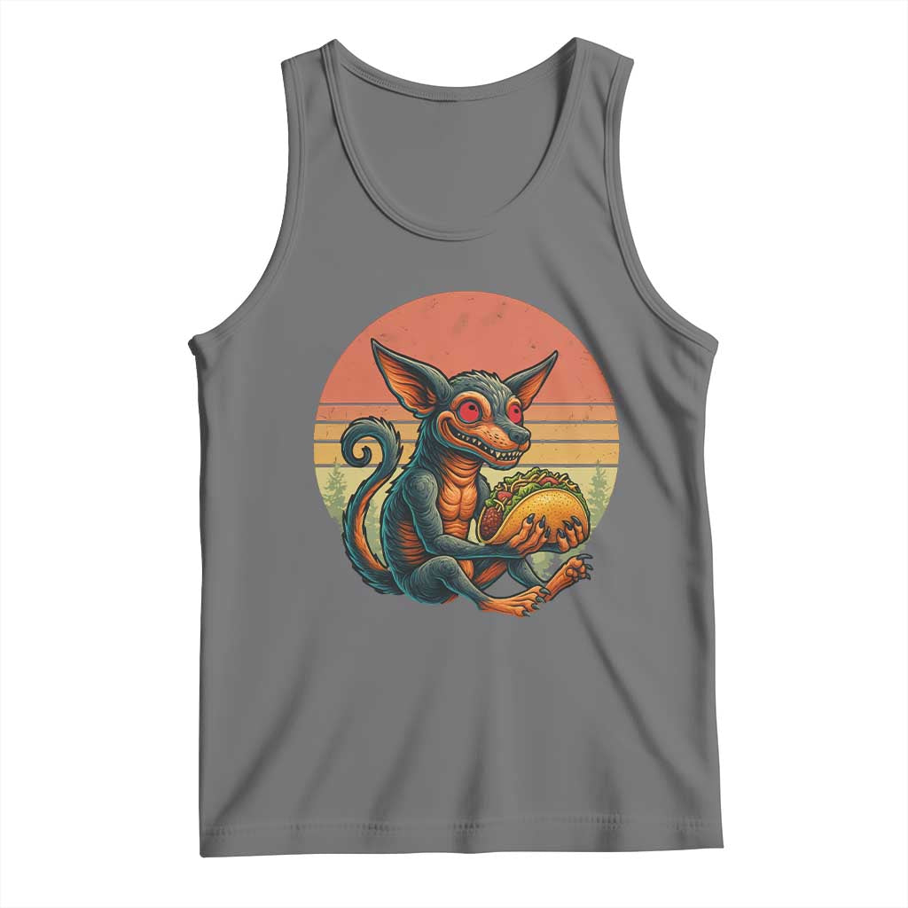 Funny Chupacabra Eat Tacos Cryptid Gift Tank Top - Wonder Print Shop