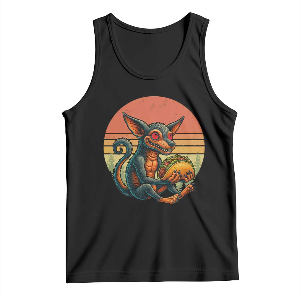 Funny Chupacabra Eat Tacos Cryptid Gift Tank Top - Wonder Print Shop