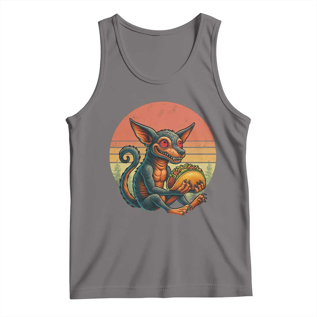 Funny Chupacabra Eat Tacos Cryptid Gift Tank Top - Wonder Print Shop