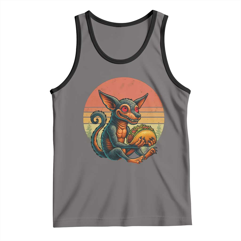 Funny Chupacabra Eat Tacos Cryptid Gift Tank Top - Wonder Print Shop