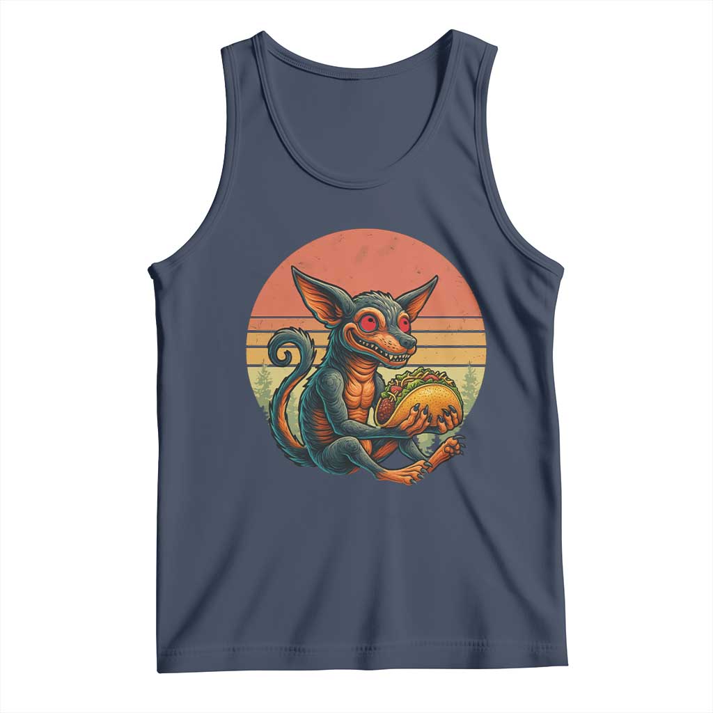 Funny Chupacabra Eat Tacos Cryptid Gift Tank Top - Wonder Print Shop