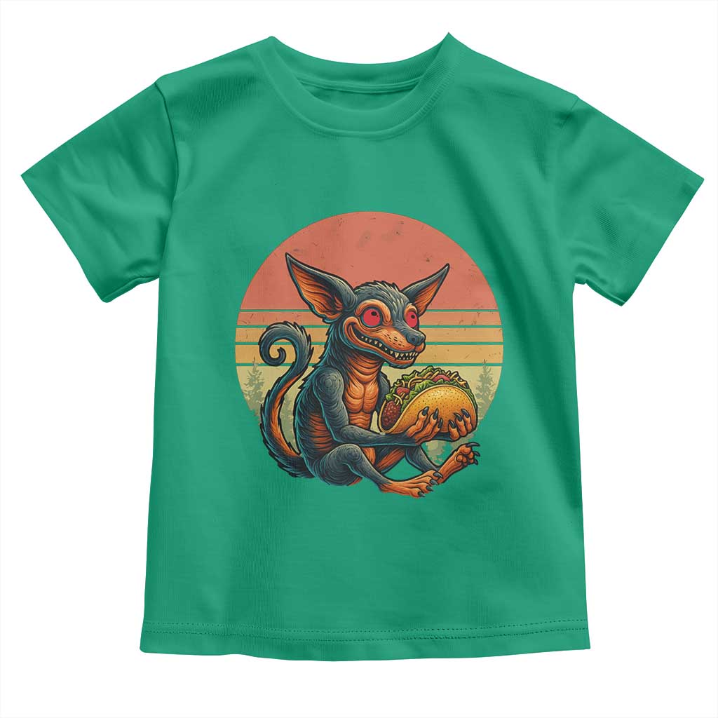 Funny Chupacabra Eat Tacos Cryptid Gift Toddler T Shirt - Wonder Print Shop