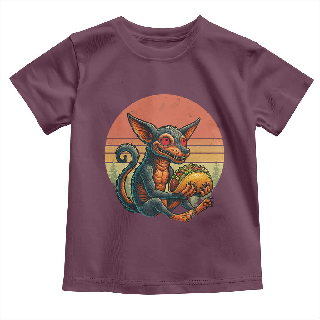 Funny Chupacabra Eat Tacos Cryptid Gift Toddler T Shirt - Wonder Print Shop