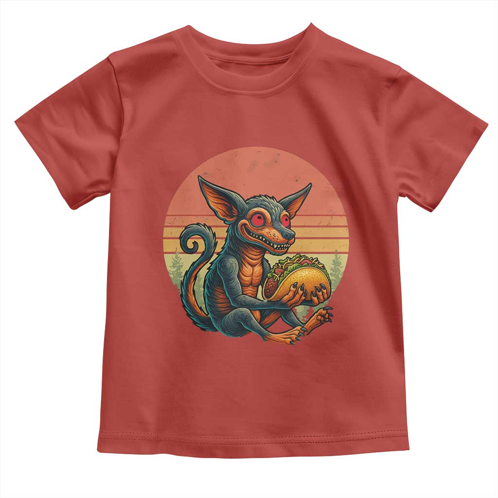 Funny Chupacabra Eat Tacos Cryptid Gift Toddler T Shirt - Wonder Print Shop