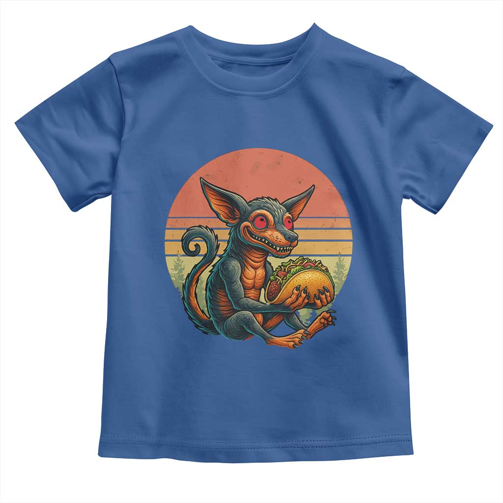 Funny Chupacabra Eat Tacos Cryptid Gift Toddler T Shirt - Wonder Print Shop