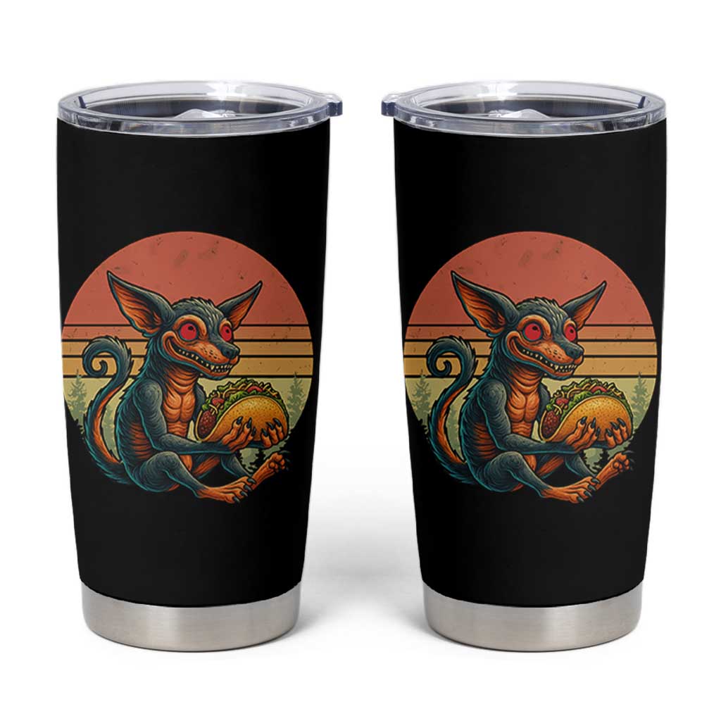 Funny Chupacabra Eat Tacos Cryptid Gift Tumbler Cup