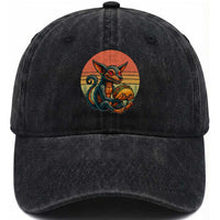 Funny Chupacabra Eat Tacos Cryptid Gift Washed Cotton Baseball Cap