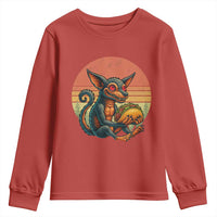 Funny Chupacabra Eat Tacos Cryptid Gift Youth Sweatshirt - Wonder Print Shop