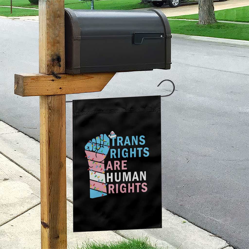 Trans Rights Are Human Rights Garden Flag Christmas LGBTQ Supporter Gift - Wonder Print Shop