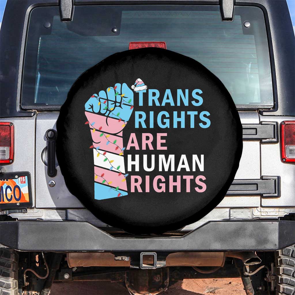 Trans Rights Are Human Rights Spare Tire Cover Christmas LGBTQ Supporter Gift - Wonder Print Shop