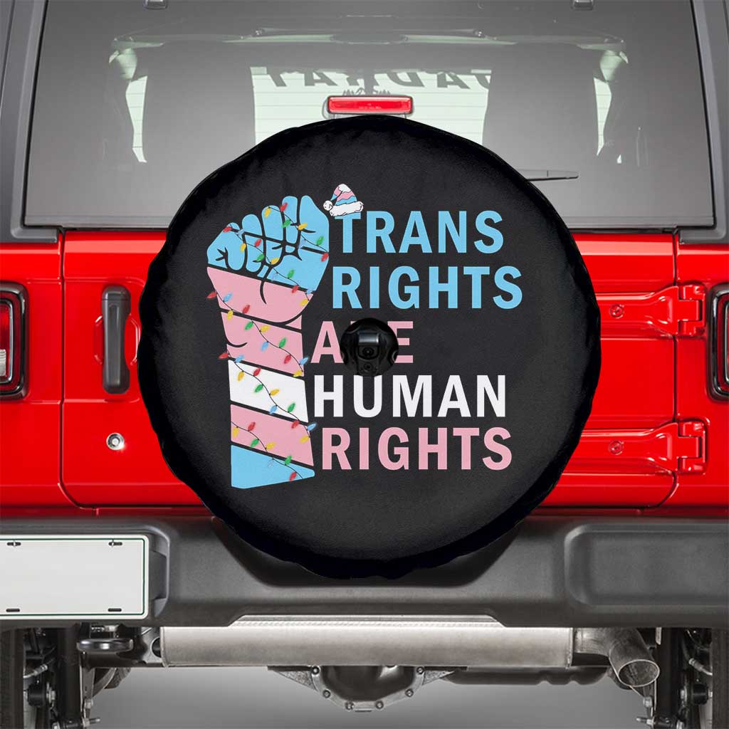 Trans Rights Are Human Rights Spare Tire Cover Christmas LGBTQ Supporter Gift - Wonder Print Shop