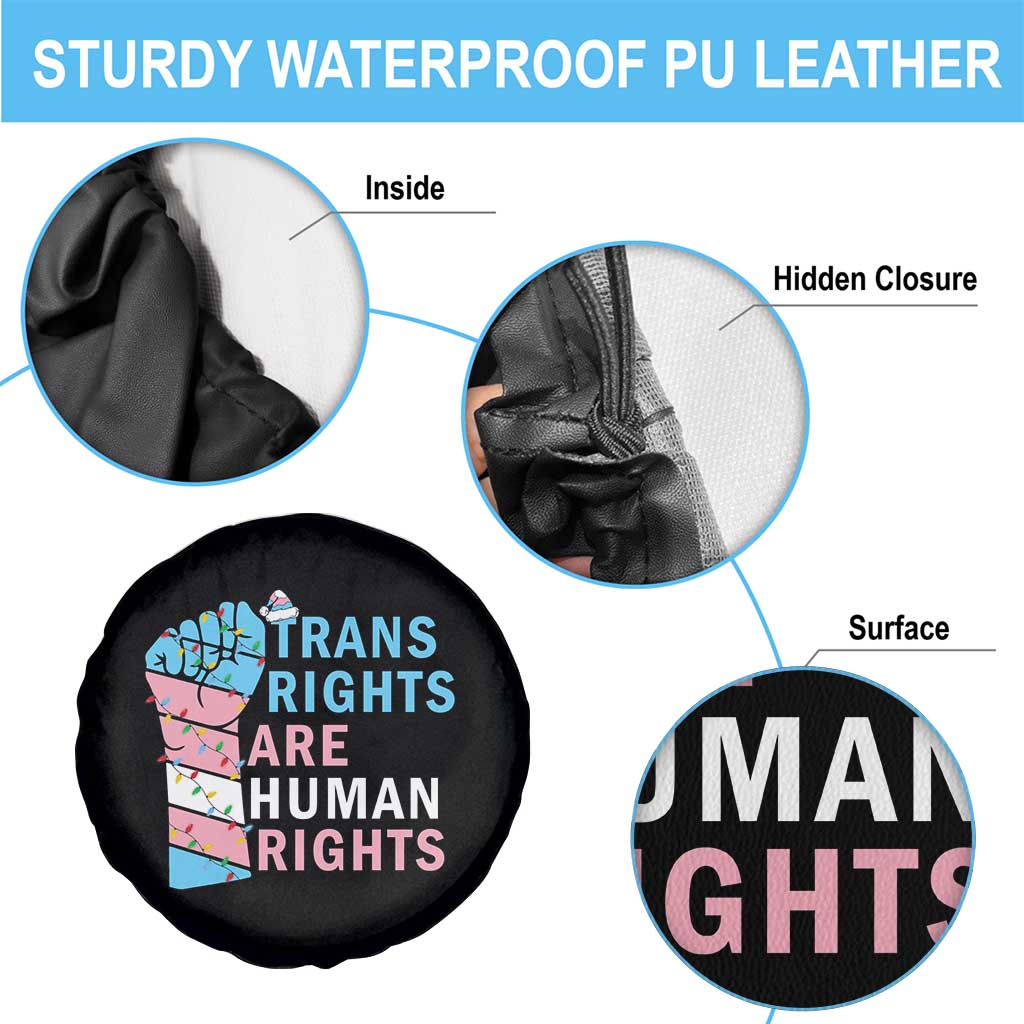 Trans Rights Are Human Rights Spare Tire Cover Christmas LGBTQ Supporter Gift - Wonder Print Shop