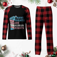 Trans Rights Are Human Rights Plaid Pajama Set Christmas LGBTQ Supporter Gift - Wonder Print Shop