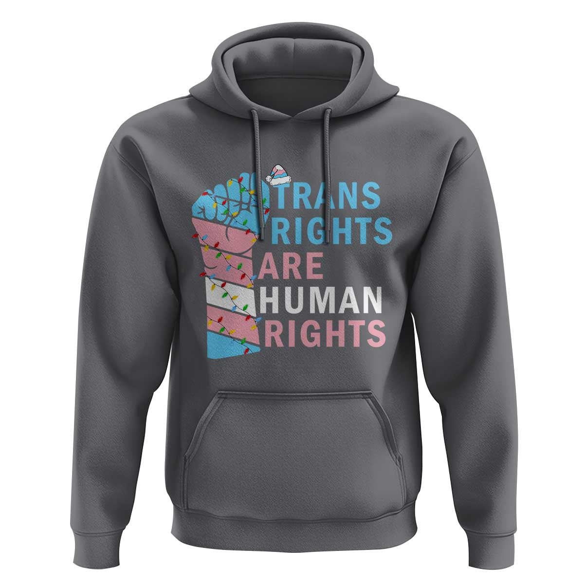 Trans Rights Are Human Rights Hoodie Christmas LGBTQ Supporter Gift - Wonder Print Shop