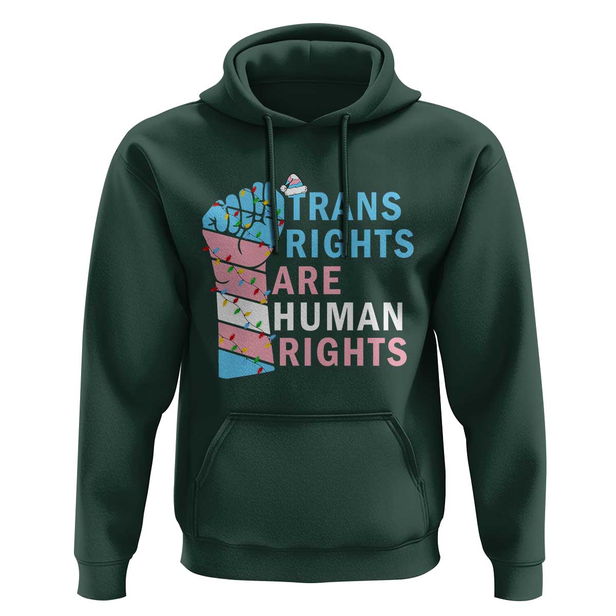 Trans Rights Are Human Rights Hoodie Christmas LGBTQ Supporter Gift - Wonder Print Shop