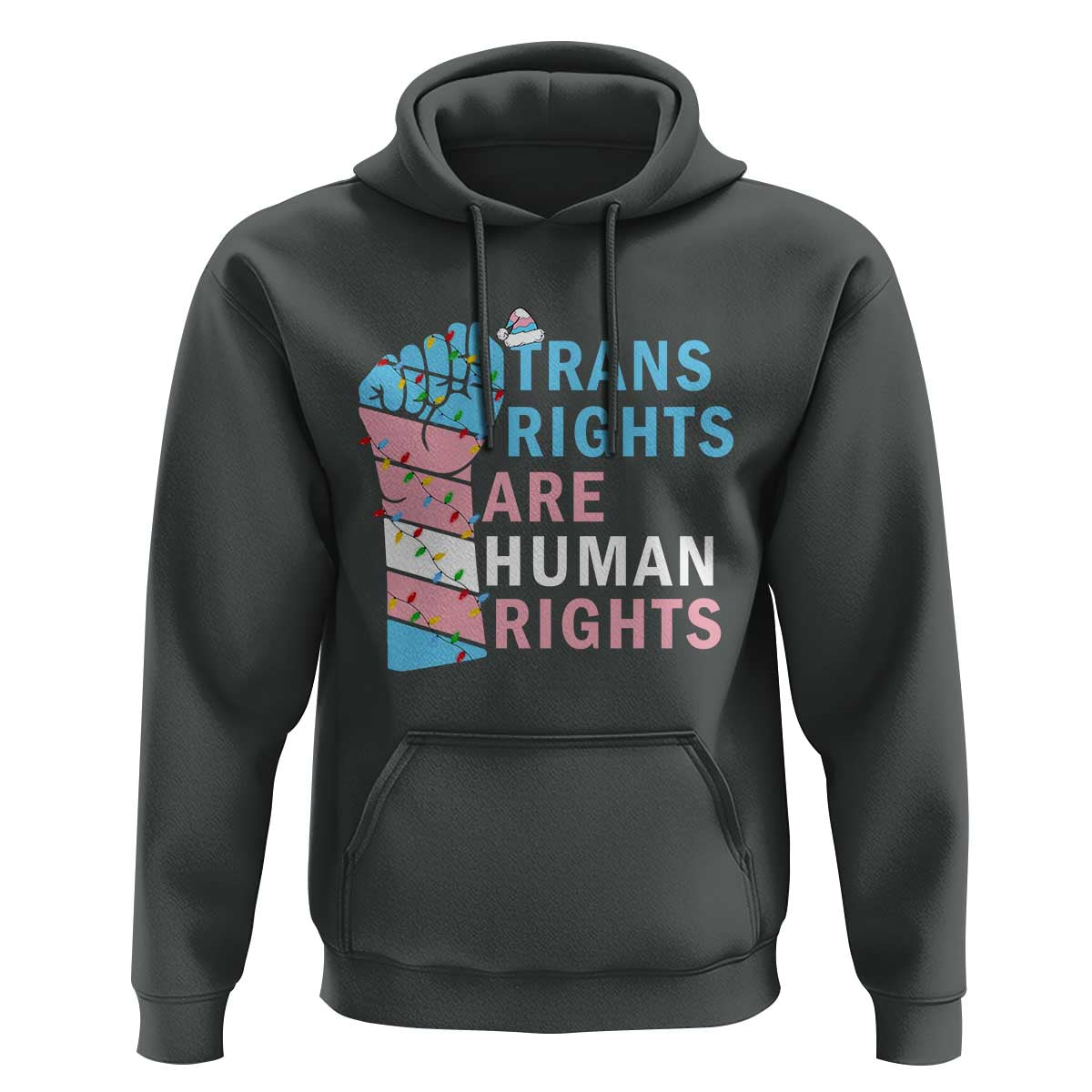 Trans Rights Are Human Rights Hoodie Christmas LGBTQ Supporter Gift - Wonder Print Shop
