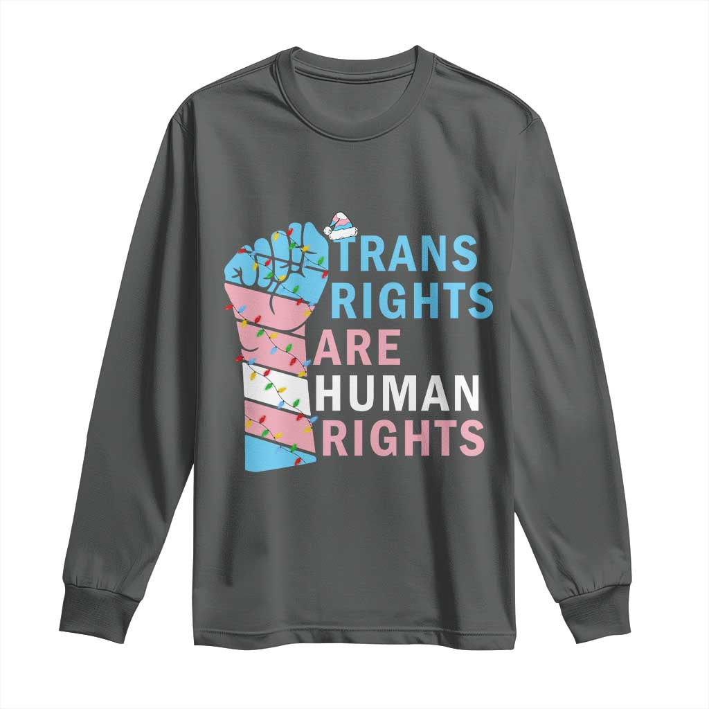 Trans Rights Are Human Rights Long Sleeve Shirt Christmas LGBTQ Supporter Gift - Wonder Print Shop