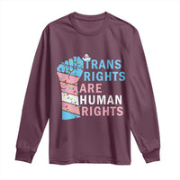 Trans Rights Are Human Rights Long Sleeve Shirt Christmas LGBTQ Supporter Gift - Wonder Print Shop