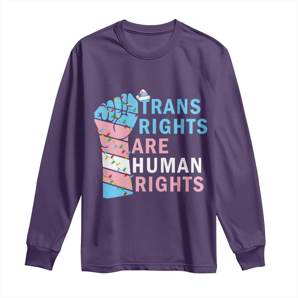 Trans Rights Are Human Rights Long Sleeve Shirt Christmas LGBTQ Supporter Gift - Wonder Print Shop