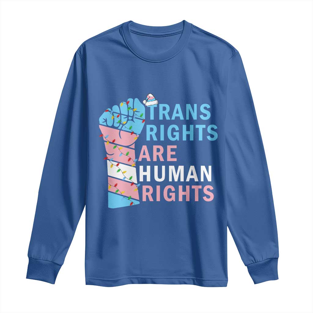 Trans Rights Are Human Rights Long Sleeve Shirt Christmas LGBTQ Supporter Gift - Wonder Print Shop