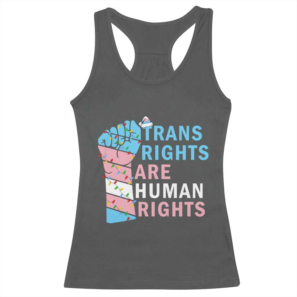 Trans Rights Are Human Rights Racerback Tank Top Christmas LGBTQ Supporter Gift - Wonder Print Shop