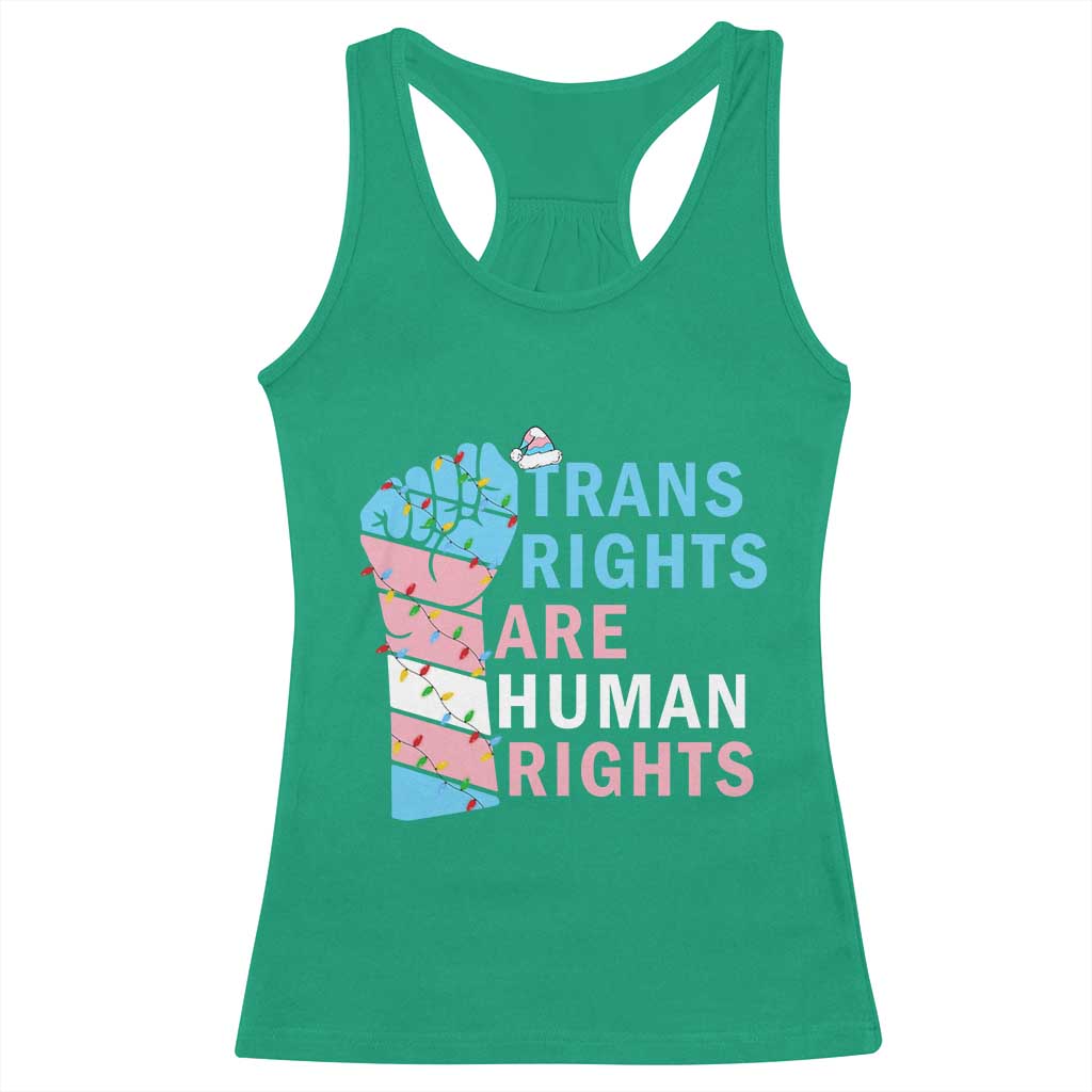 Trans Rights Are Human Rights Racerback Tank Top Christmas LGBTQ Supporter Gift - Wonder Print Shop