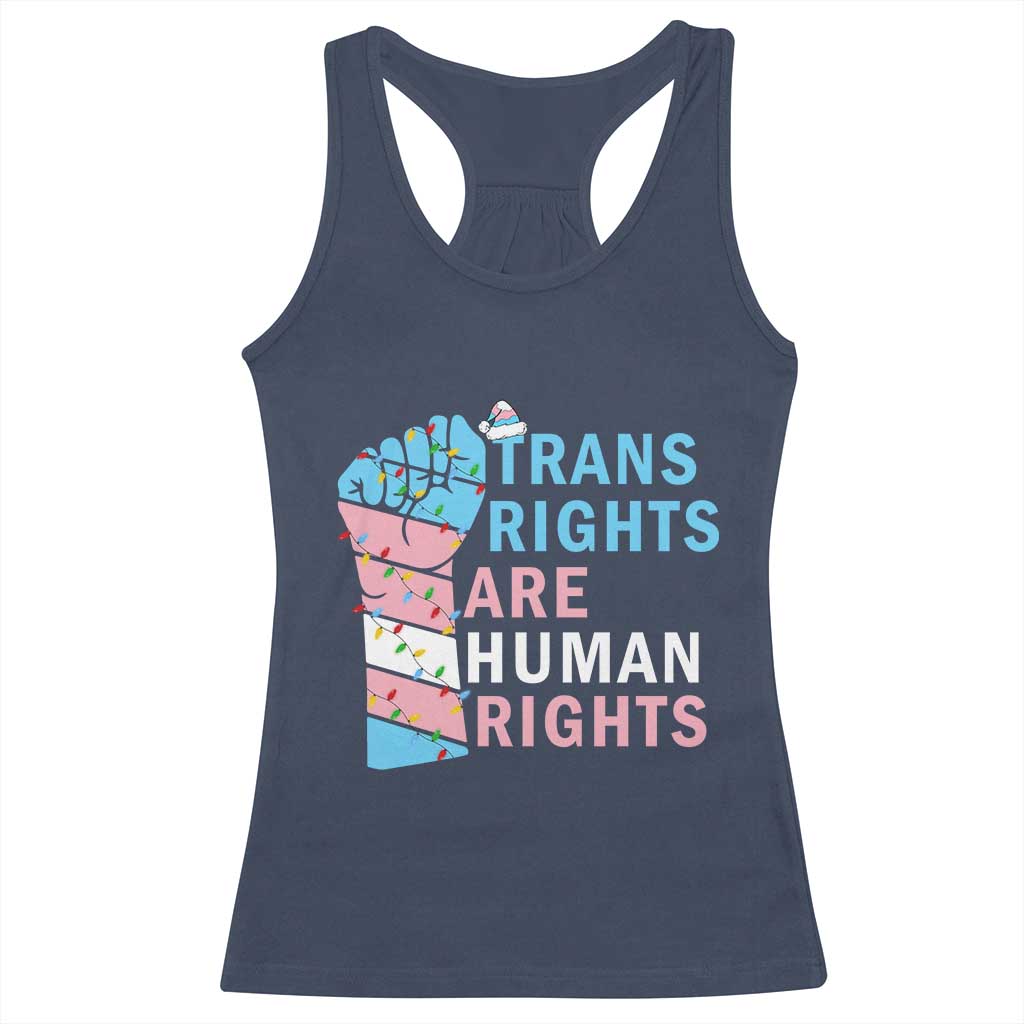 Trans Rights Are Human Rights Racerback Tank Top Christmas LGBTQ Supporter Gift - Wonder Print Shop