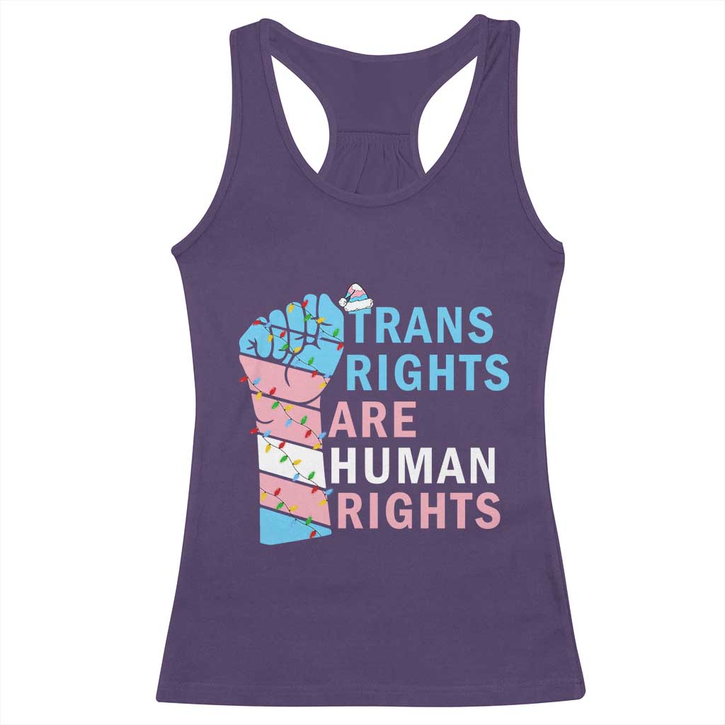 Trans Rights Are Human Rights Racerback Tank Top Christmas LGBTQ Supporter Gift - Wonder Print Shop