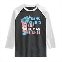Trans Rights Are Human Rights Raglan Shirt Christmas LGBTQ Supporter Gift - Wonder Print Shop