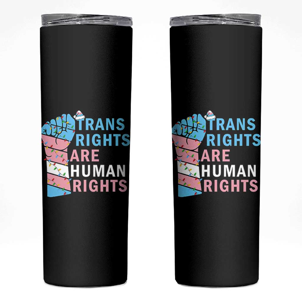 Trans Rights Are Human Rights Skinny Tumbler Christmas LGBTQ Supporter Gift - Wonder Print Shop
