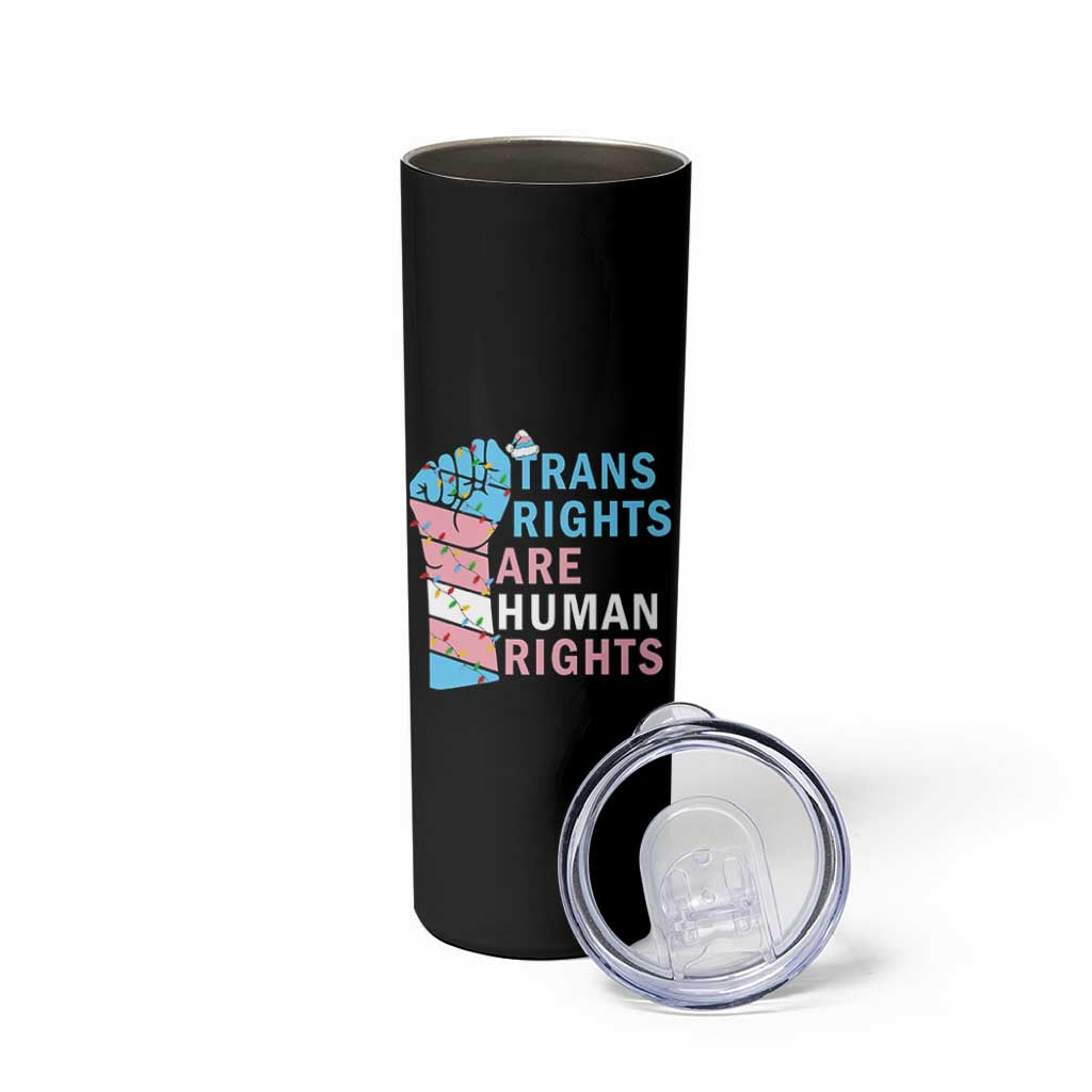 Trans Rights Are Human Rights Skinny Tumbler Christmas LGBTQ Supporter Gift - Wonder Print Shop