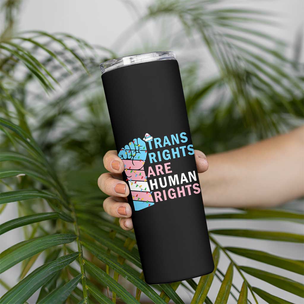 Trans Rights Are Human Rights Skinny Tumbler Christmas LGBTQ Supporter Gift - Wonder Print Shop