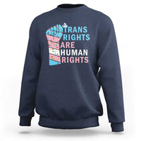 Trans Rights Are Human Rights Sweatshirt Christmas LGBTQ Supporter Gift - Wonder Print Shop