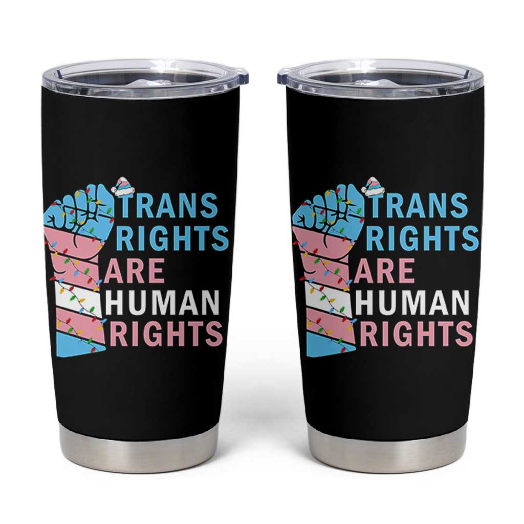 Trans Rights Are Human Rights Tumbler Cup Christmas LGBTQ Supporter Gift - Wonder Print Shop