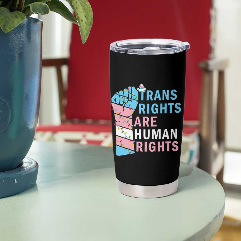 Trans Rights Are Human Rights Tumbler Cup Christmas LGBTQ Supporter Gift - Wonder Print Shop