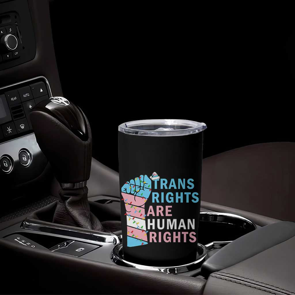 Trans Rights Are Human Rights Tumbler Cup Christmas LGBTQ Supporter Gift - Wonder Print Shop