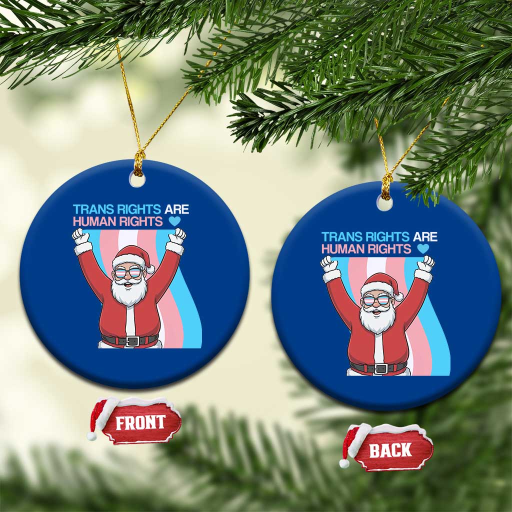Christmas Trans Rights Are Human Rights Ceramic Ornament LGBTQ Advocate - Wonder Print Shop