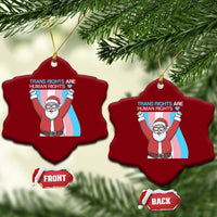 Christmas Trans Rights Are Human Rights Ceramic Ornament LGBTQ Advocate - Wonder Print Shop