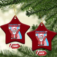 Christmas Trans Rights Are Human Rights Ceramic Ornament LGBTQ Advocate - Wonder Print Shop