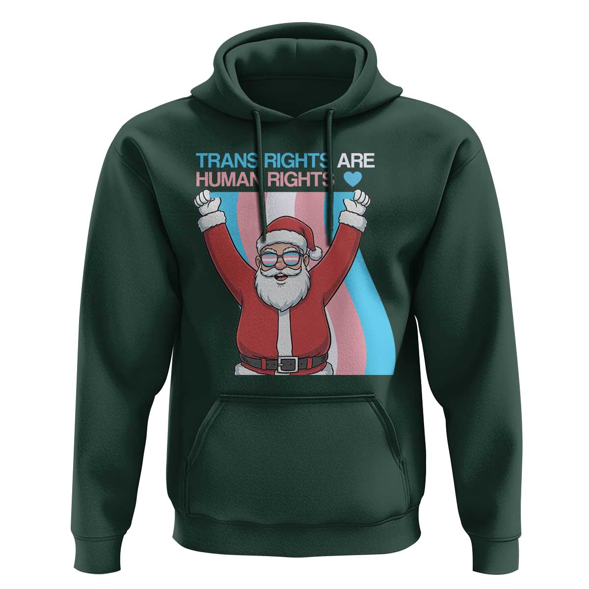 Christmas Trans Rights Are Human Rights Hoodie LGBTQ Advocate - undefined