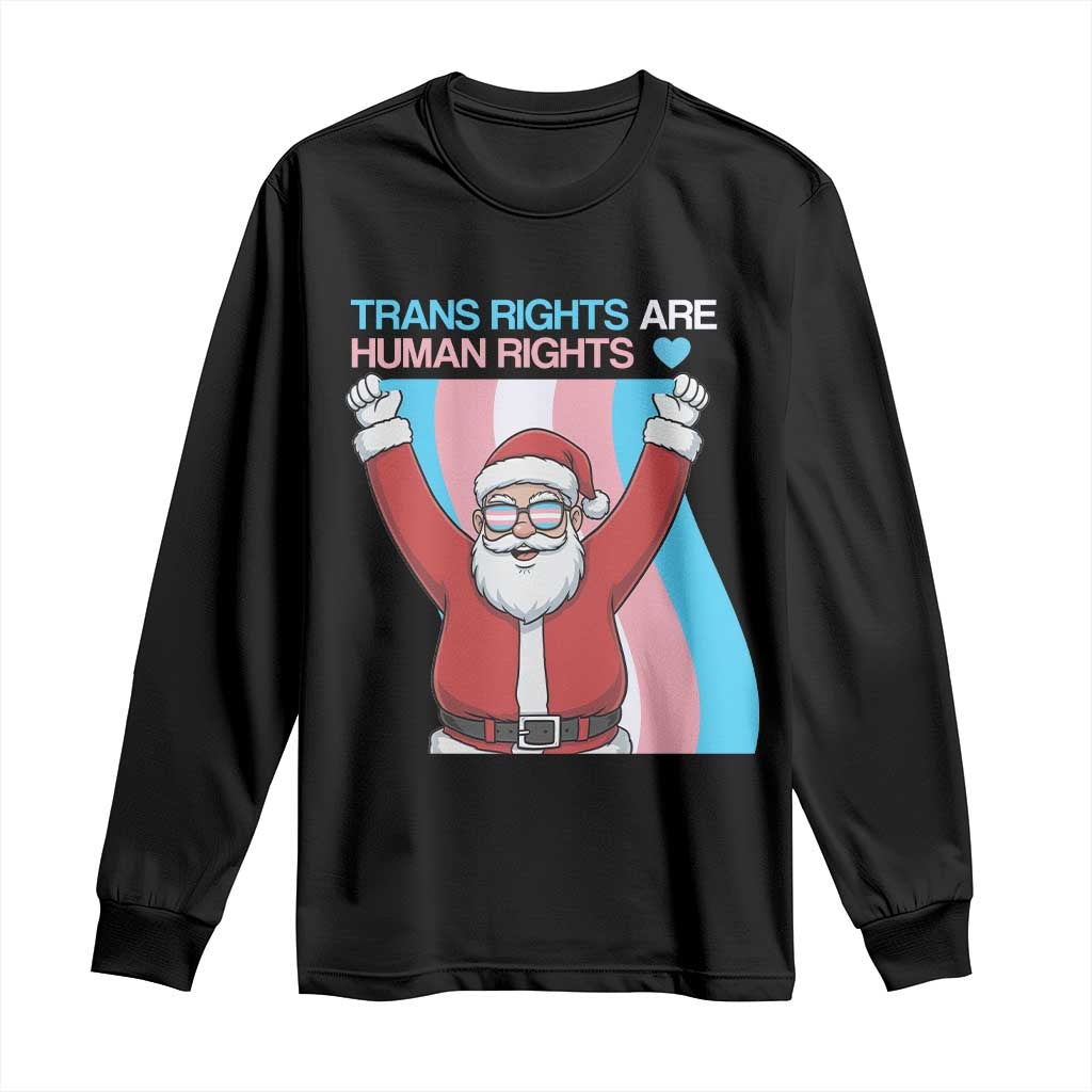Christmas Trans Rights Are Human Rights Long Sleeve Shirt LGBTQ Advocate - Wonder Print Shop
